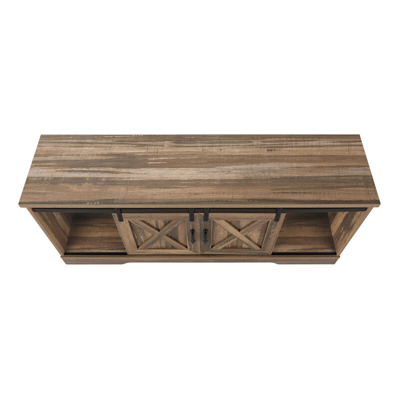 Monarch Specialties I 2748 Tv Stand, 60 Inch, Console, Media Entertainment Center, Storage Cabinet, Living Room, Bedroom, Laminate, Brown, Transitional