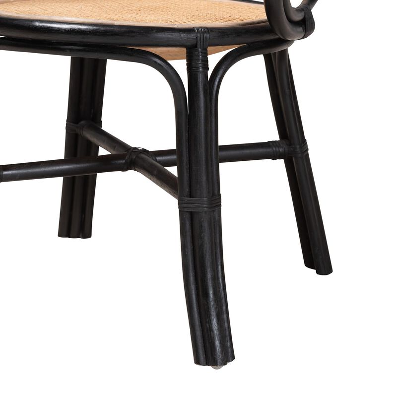 Bali & Pari Palesa Modern Bohemian Natural Brown Rattan Dining Chair