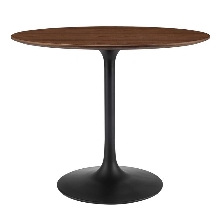 Modway - Lippa 36" Round Wood Grain Dining Table Black Walnut