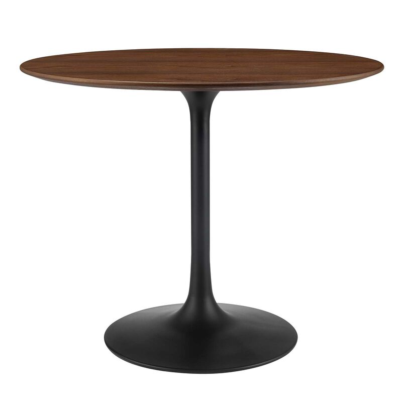 Modway - Lippa 36" Round Wood Grain Dining Table Black Walnut