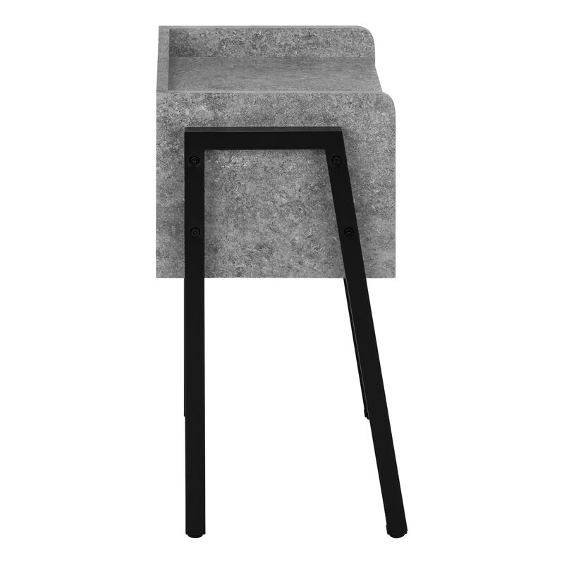 Monarch Specialties I 3584 Accent Table, Side, End, Nightstand, Lamp, Living Room, Bedroom, Metal, Laminate, Grey, Black, Contemporary, Modern