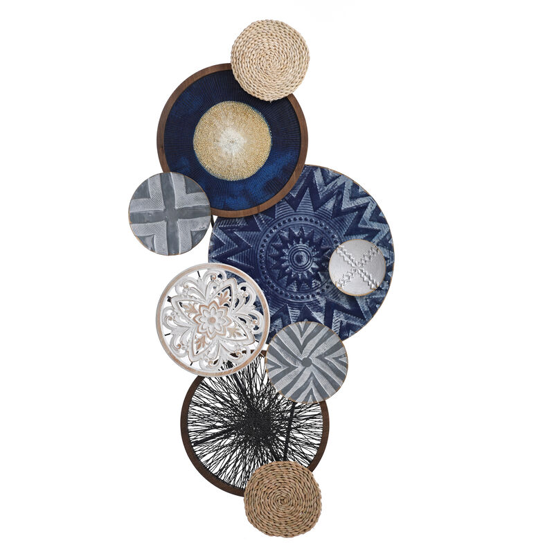Navy Gold & Silver Wall Art