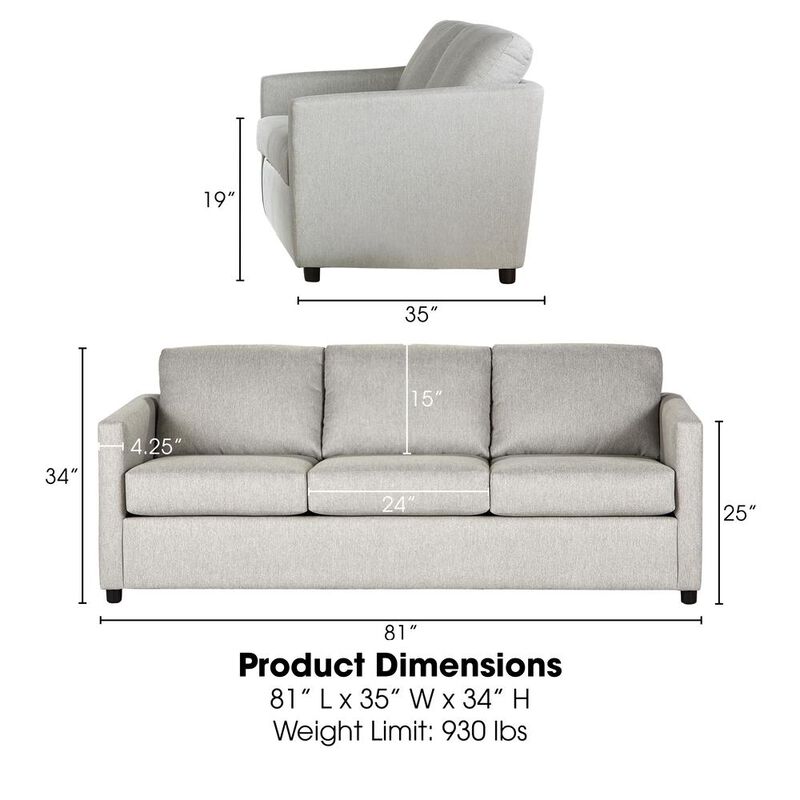 New Classic Furniture Elio Beige Polyester Fabric 3-seater Sofa Couch