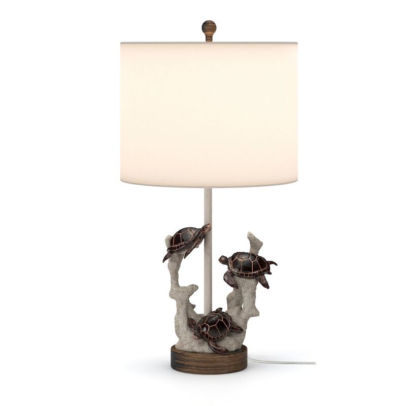 Lux Lighting Turtles 27  Coral Polyresin, (Set of 2)