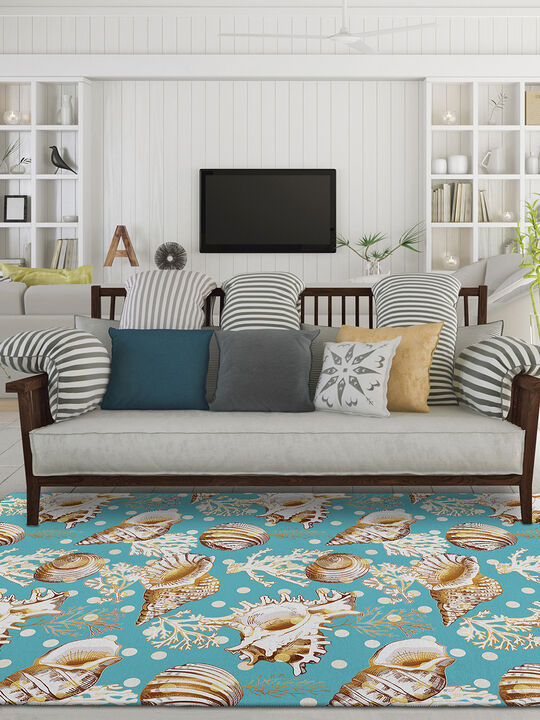 Seabreeze SZ6 Teal 3' x 5' Rug