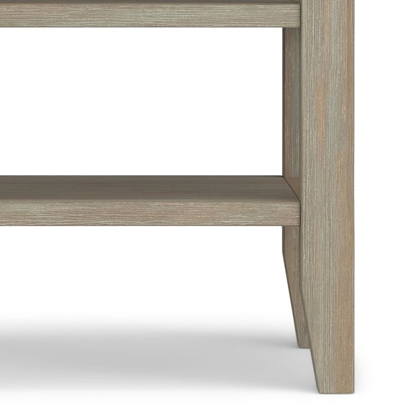 Simpli Home Acadian Solid Wood End Table In Distressed Grey