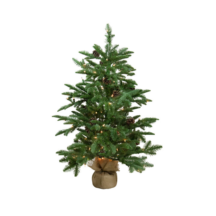 3' Pre-Lit Viella Norway Spruce Artificial Christmas Tree - Clear Lights