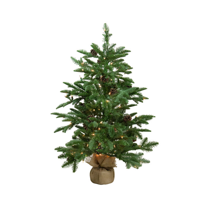 3' Pre-Lit Viella Norway Spruce Artificial Christmas Tree - Clear Lights