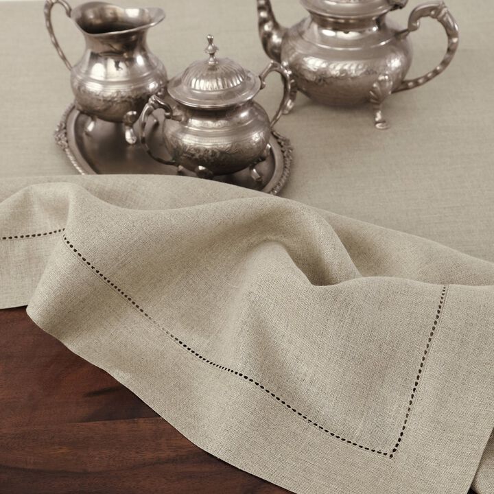 Solino Home 100% Pure Linen Tablecloth | Classic Hemstitch