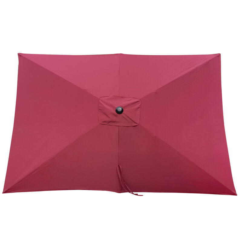 6 X 9FT Patio Umbrella Outdoor Waterproof Umbrella With Crank And Push Button Tilt