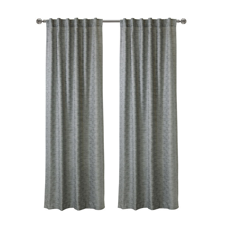 Habitat Odessa Light Filtering Luxurious Texture Dual Header lined Elegance and Charm Curtain Panel Grey