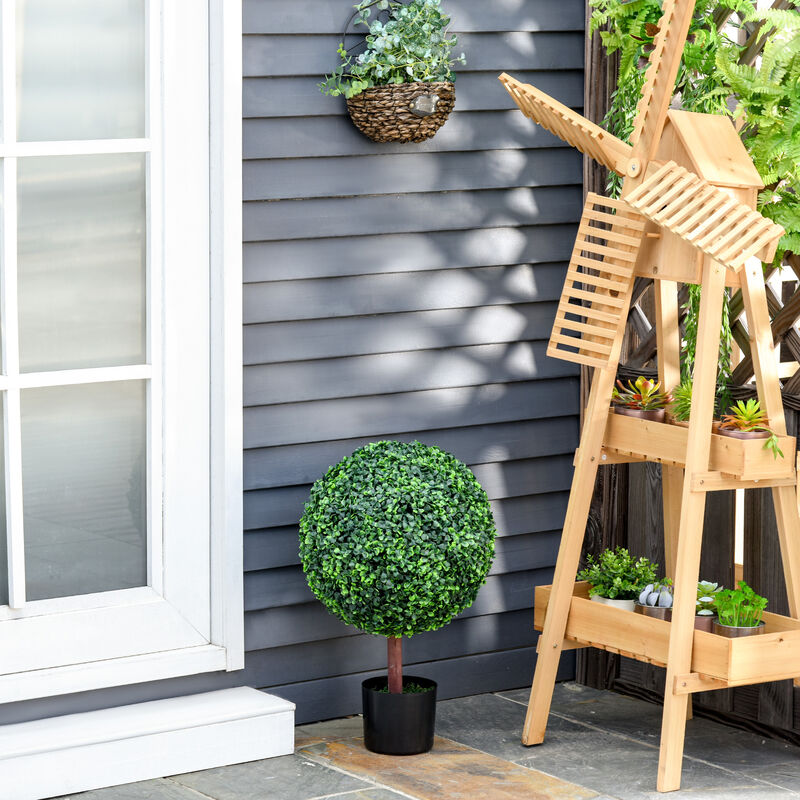 Indoor/Outdoor 23.5 Inch Faux Boxwood Greenery w/ High-Quality Color & Pot