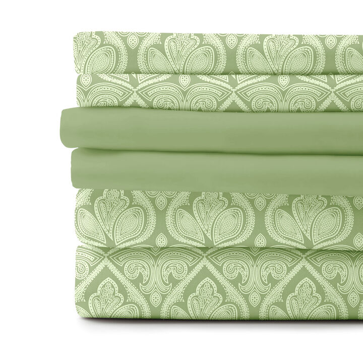 Lux Decor Collection Bed Sheets - Brushed Microfiber Paisley Sheet Set