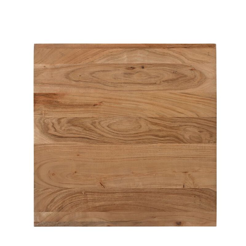 Jofran Dev Modern Mitered Angle Solid Wood End Table with Storage Shelf