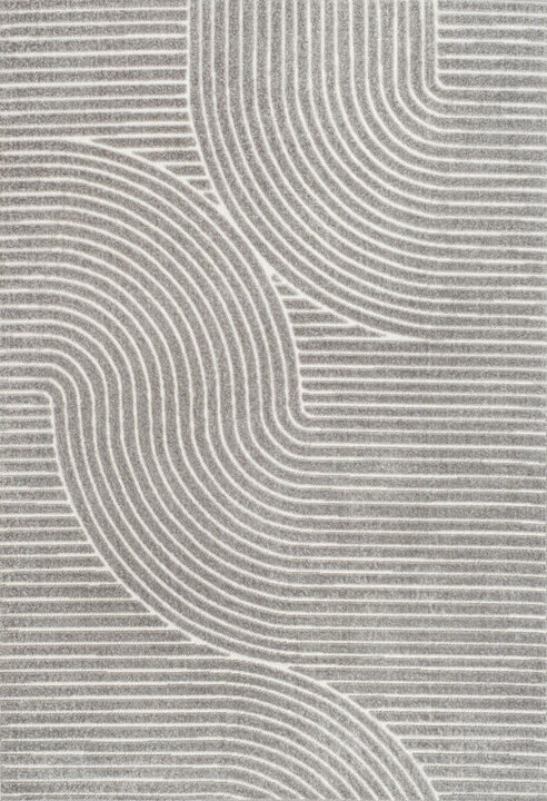 Hallie High-Low Minimalist Curve Geometric Indoor/Outdoor Area Rug