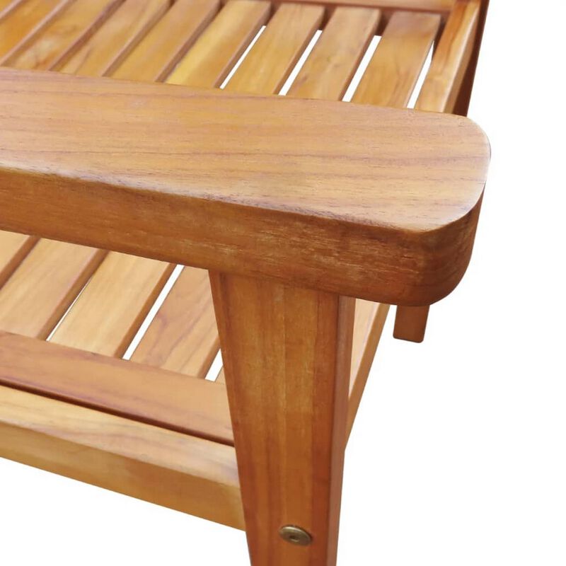 Dusk Outdoor Chairs Set of 2, Slatted Natural Brown Acacia Wood - Benzara