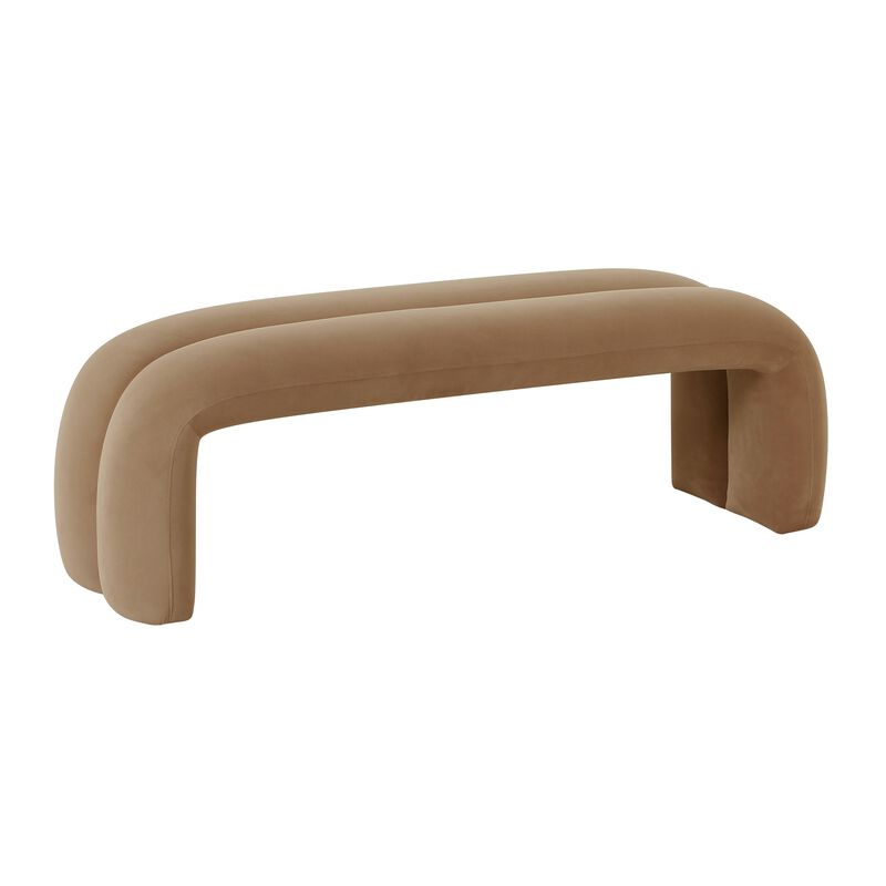 Leigh Cream Velvet Channeled Bench