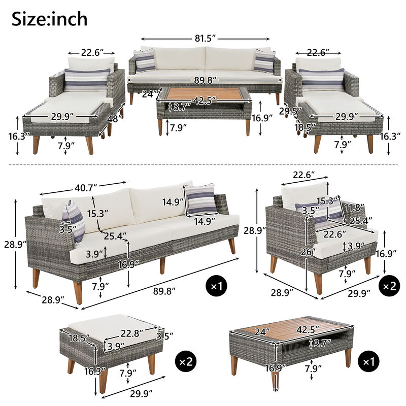 Merax All Weather PE Wicker Outdoor Rattan Sofa Set
