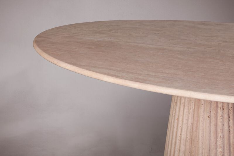 Daisy Travertine Oval Dining Table 59"