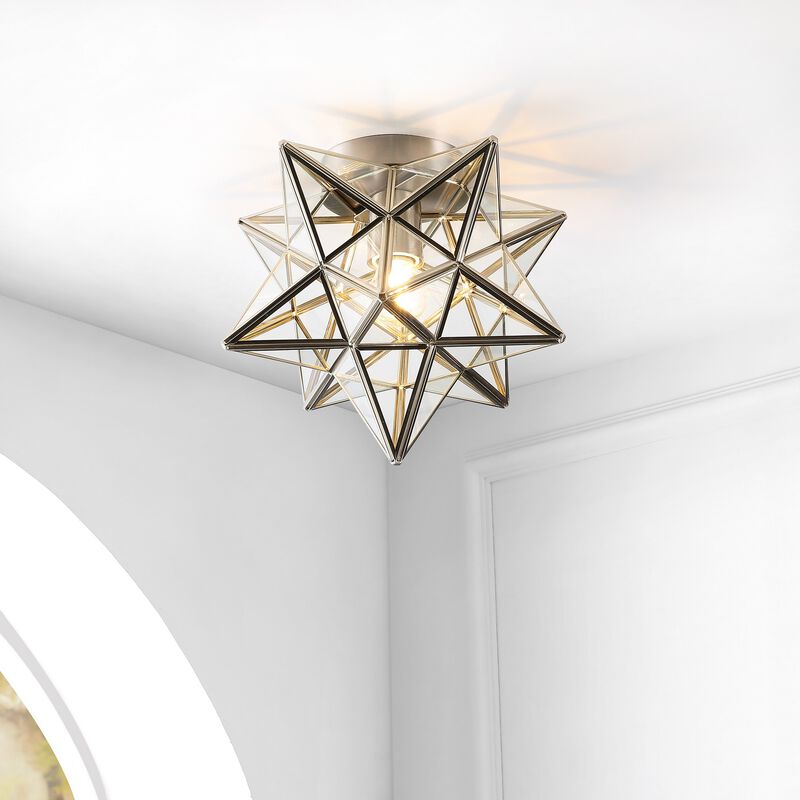 Stella Moravian Star Metal/Clear Glass LED Pendant