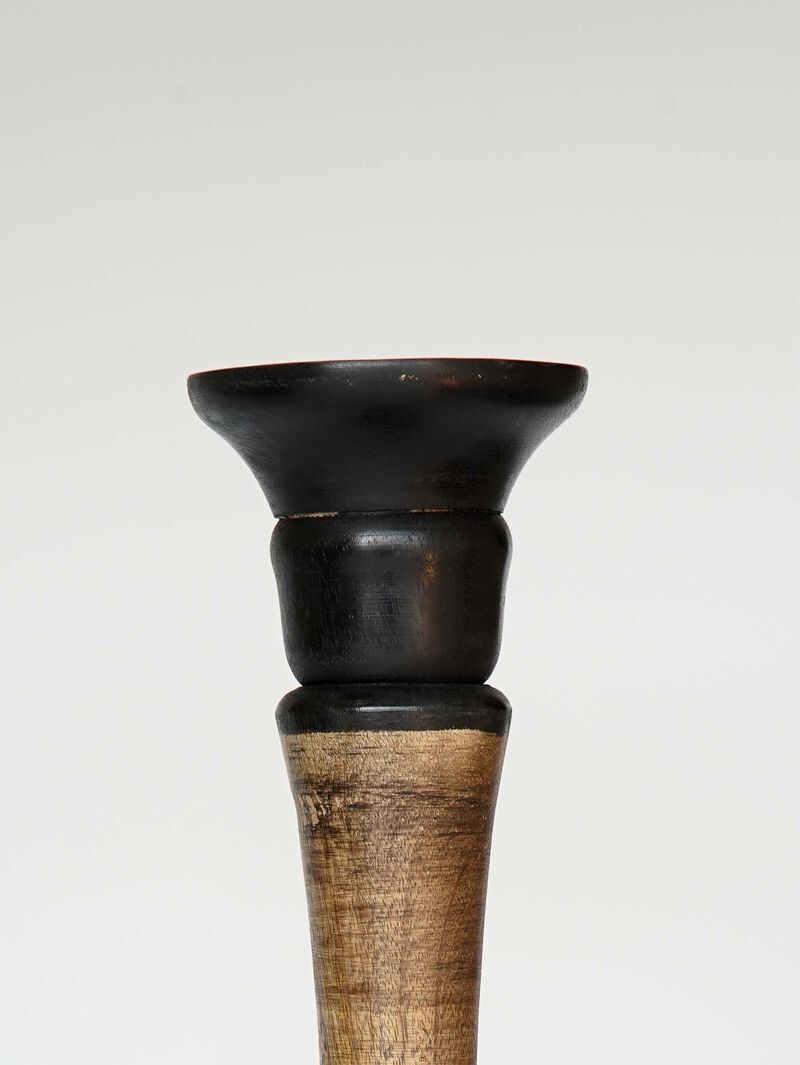 Traditional Dark Polish Eco-friendly Handmade Mango Wood Set Of Three 6",9" & 12" Pillar Candle Holder