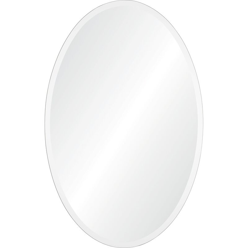 36" Clear Polished Unframed Beveled Oval Wall Mirror