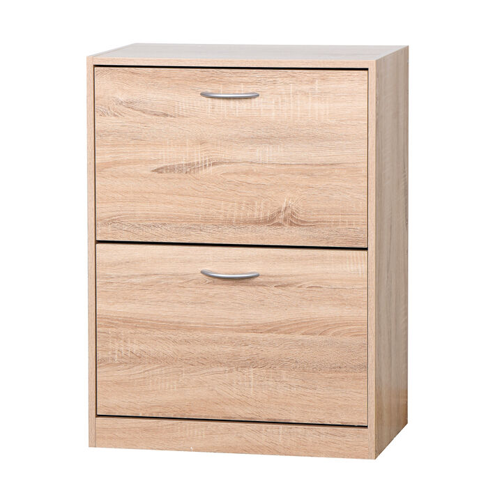 White Shoe Storage Cabinet with Flip Doors