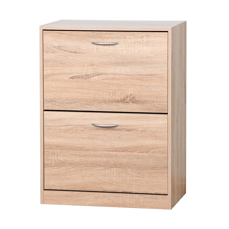 White Shoe Storage Cabinet with Flip Doors