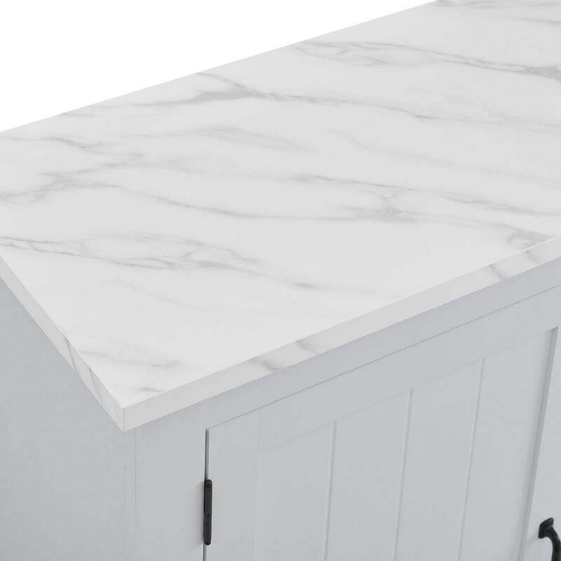 FESTIVO Sleek 47" Buffet Bar Cabinet with Marble-Like Top