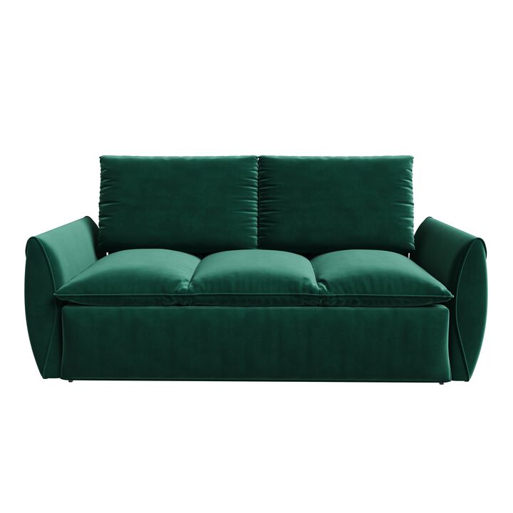 Merax 3-Seat Convertible Velvet  Sleeper Sofa