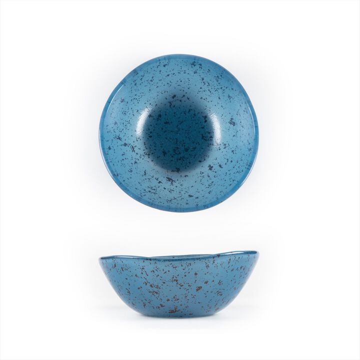 Glass Dinnerware dia.5.5" h:2" 14 oz. Round Blue Glass Bowl (Set of 2)