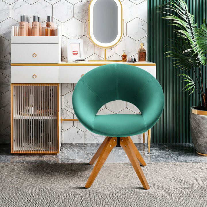 Swivel Accent Chair with Oversized Upholstered Seat for Home Office
