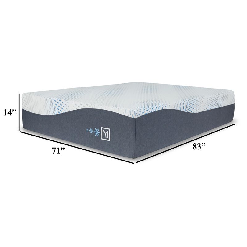 Miy California King Mattress, Cool Gel Memory Foam, 14 Inch Adjustable - Benzara