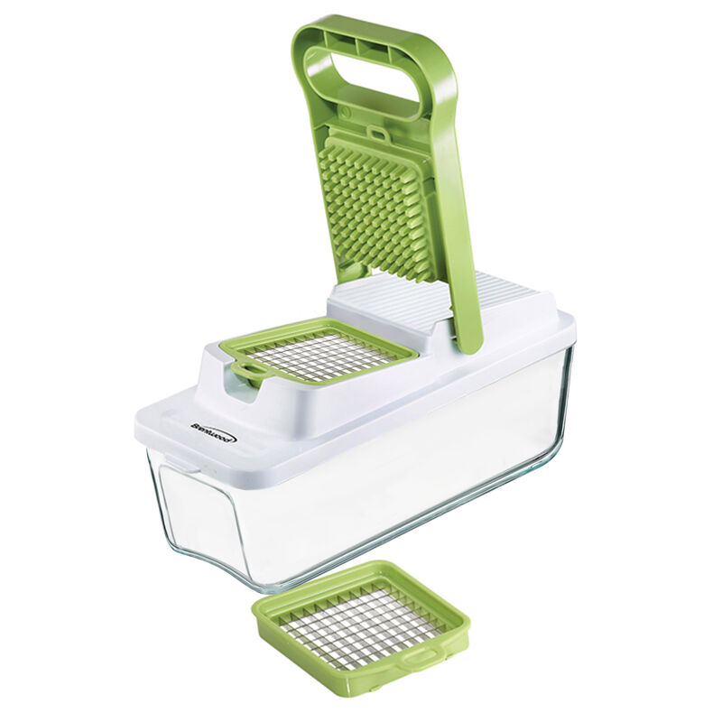 Brentwood Food Chopper and Vegetable Dicer with 6.75 Cup Storage Container in Green