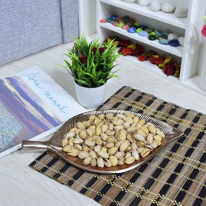 Handmade Decorative Gold Color Coated 10.82 x 6.10 x 0.78 Inches Aluminium Tray 037AB BBH Home's