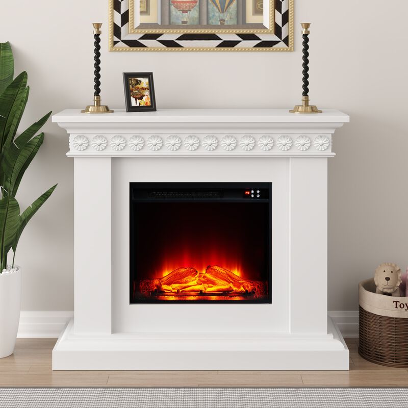 FESTIVO 46.5" Wide Electric Freestanding Fireplace w/ Realistic LED Flames