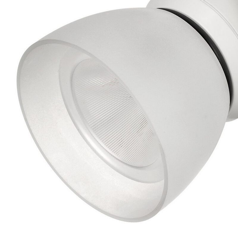 10W Integrated LED Track Fixture with Polycarbonate Head, White - Benzara