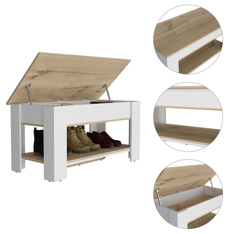 DEPOT E-SHOP Saturn Storage Table, Four Legs, Lower Shelf