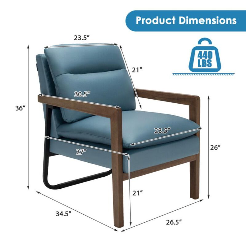 Hivvago Single Sofa Chair with Extra-Thick Padded Backrest and Seat Cushion