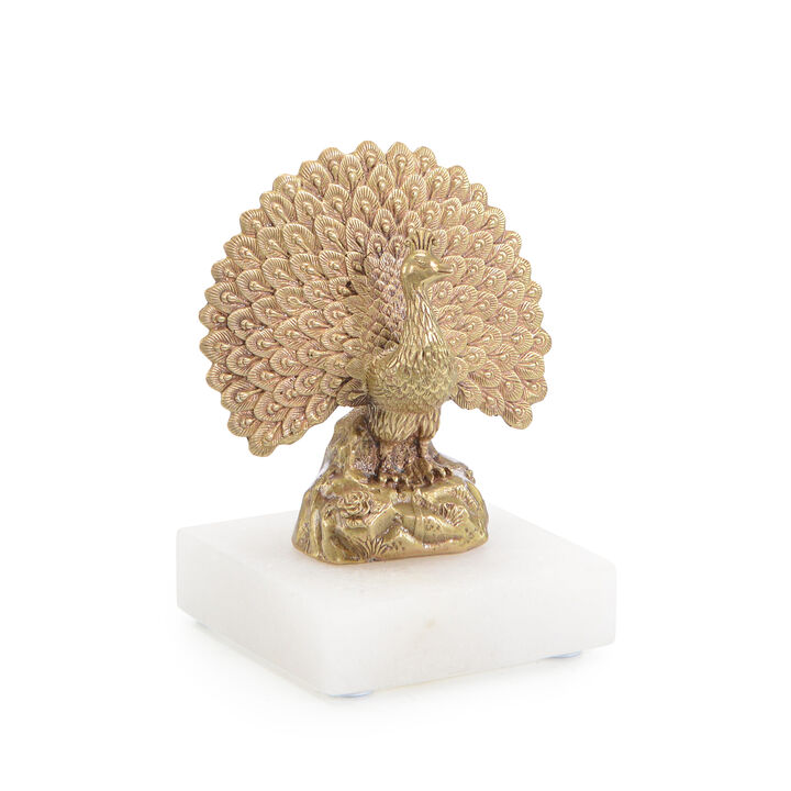 Brass Peacock Sculpture