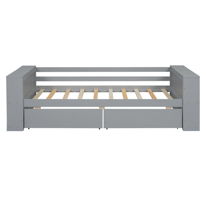 Merax Daybed Bed with Shelves and Drawers