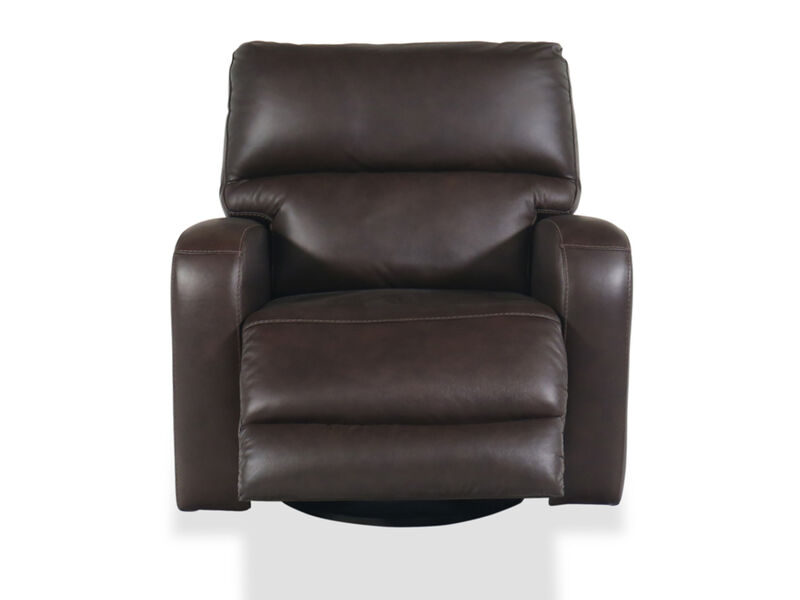 Emberla Manual Swivel Glider Leather Recliner