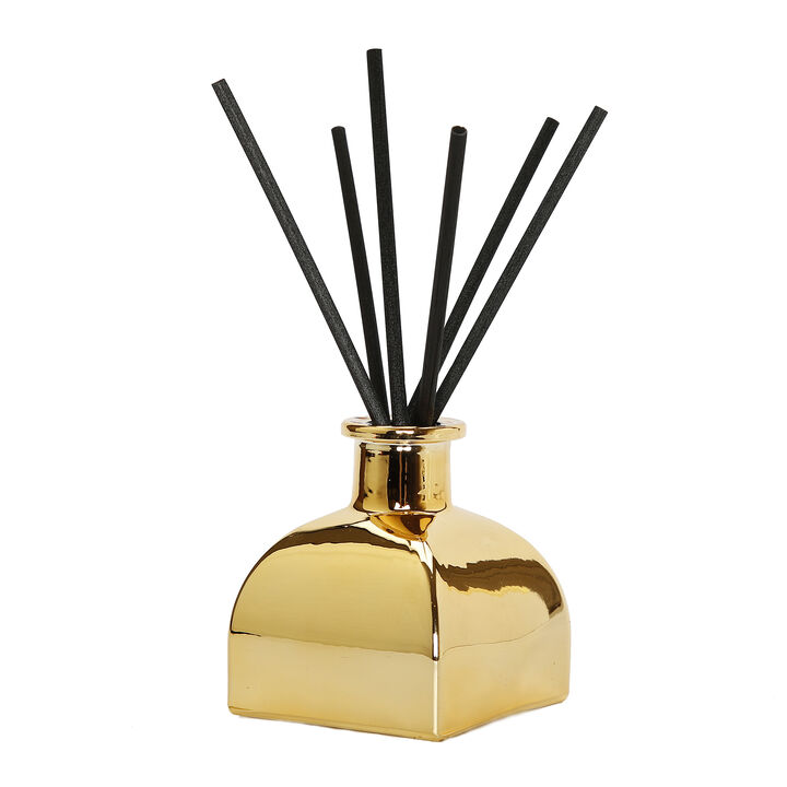 Square Gold Reed Diffuser - "Iris & Rose"