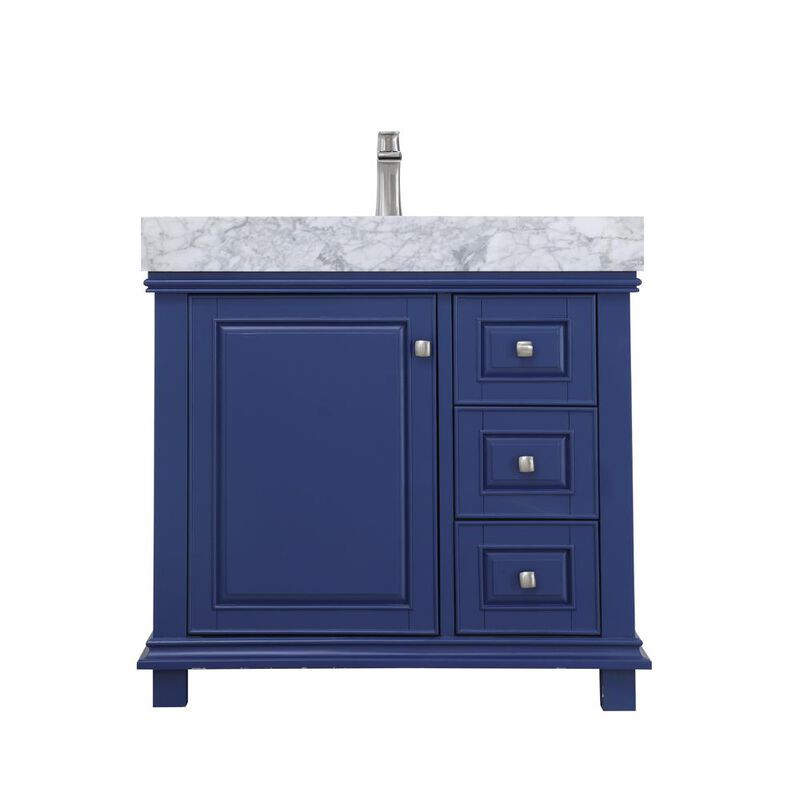 Altair 36 Single Bathroom Vanity Set in Jewelry Blue without Mirror