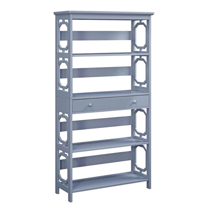 Convenience Concepts Omega 5 Tier Bookcase with Drawer