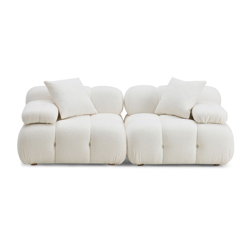 Calliope Cafe Au Lait Performance Velvet Modular Loveseat