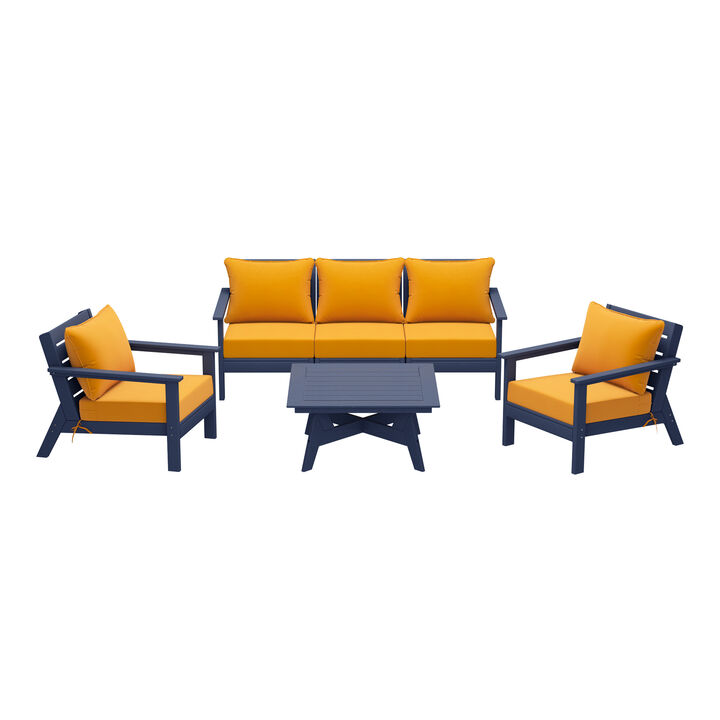 WestinTrends Outdoor 6-Piece Modular Sectional Patio Furniture Sofa Set
