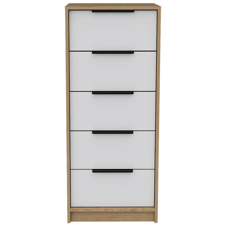 5 Drawers Dresser Maryland, Bedroom, White / Pine