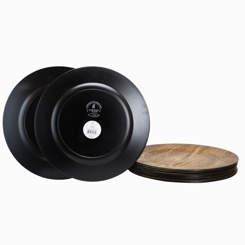 Gibson Home Feri 13" Wooden Skin Luxe Chargers, Set of 12