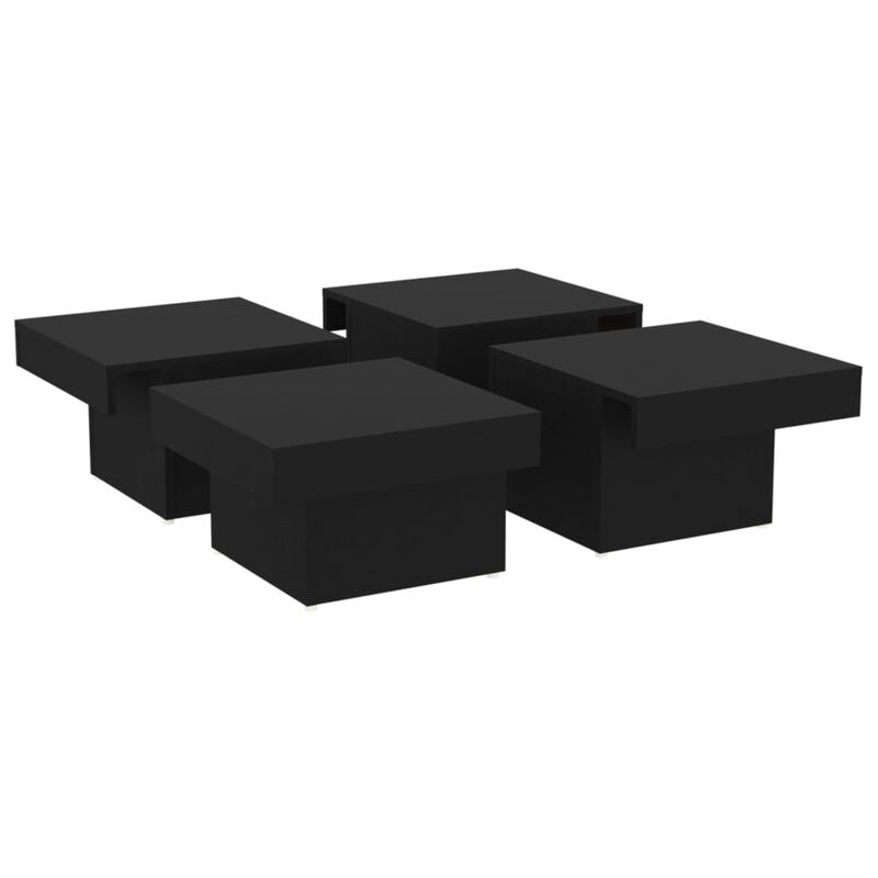 vidaXL Coffee Table Black 35.4"x35.4"x11" Chipboard